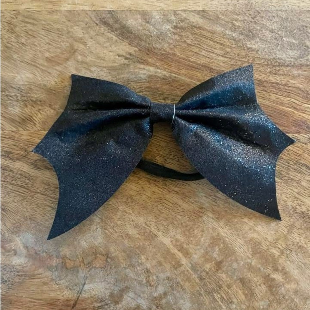 Black Glitter Hair Bow
